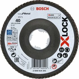 Bosch 2608619201 X-Lock 125 mm 40 Kum Best Serisi Metal Flap Disk