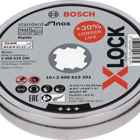 Bosch 2608619266 X-Lock 115x1 mm Inox 10'lu Paslanmaz Kesme Taşı