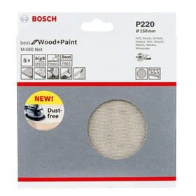 Bosch 2608621167 M480 150 mm 220 Kum 5'li Paket Ağ Zımpara