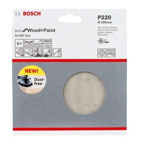 Bosch 2608621167 M480 150 mm 220 Kum 5'li Paket Ağ Zımpara
