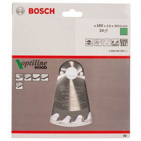 Bosch 2608640596 Optiline Wood 160x20/16 mm 24 Diş Daire Testere Bıçağı