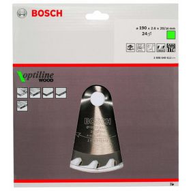 Bosch 2608640612 Optiline Wood 190x20/16 mm 24 Diş Daire Testere Bıçağı