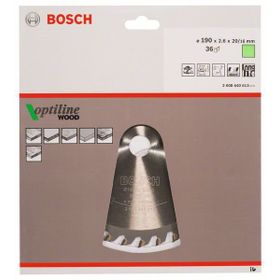 Bosch 2608640613 Optiline Wood 190x20/16 mm 36 Diş Daire Testere Bıçağı