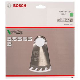 Bosch 2608640616 Optiline Wood 190x30 mm 36 Diş Daire Testere Bıçağı