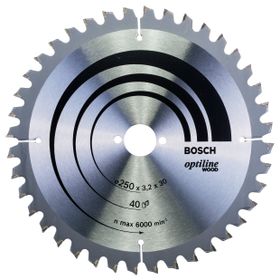 Bosch 2608640643 Dairesel Bıçağı Optiline Wood 250 x 30 x 3,2 mm, 40 Testere