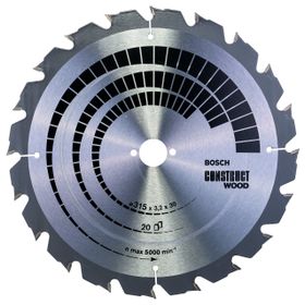 Bosch 2608640691 Dairesel Construct Wood 315 x 30 x 3.2 mm 20 Testere Bıçağı