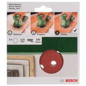 Bosch 2609256a26 5'li 125 mm 120 Kum 8 Delik Eksantirik Zımpara Kağıdı
