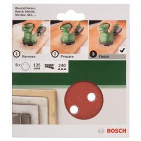 Bosch 2609256a27 125 mm 240 Kum 5'li Zımpara Kağıdı