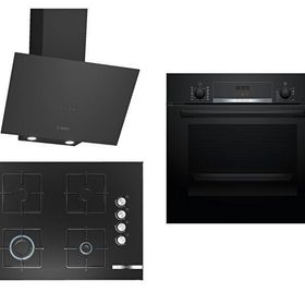 Bosch 270 HBF514BB1T - POP7C6O12O - DWK64PJ60T Siyah 3'lü Ankastre Set