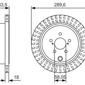 Bosch 289.6 mm / 18 17 mm Hava Kanallı Arka Fren Diski