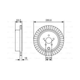 Bosch 289.6 mm / 18 17 mm Hava Kanallı Arka Fren Diski