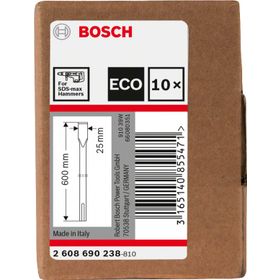 Bosch 600x25 mm 10'lu EKO SDS-Max Şaftlı Yassı Keski