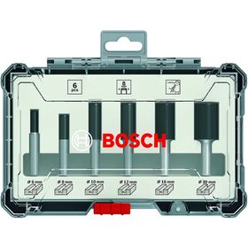 Bosch 6'lı Düz 6 mm Şaftlı Pro Freze Seti