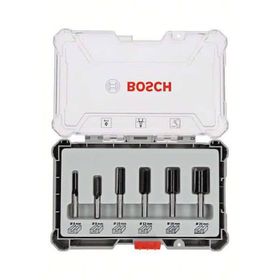 Bosch 6'lı Düz 6 mm Şaftlı Pro Freze Seti