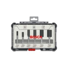 Bosch 6'lı Düz 6 mm Şaftlı Pro Freze Seti