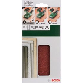 Bosch 93x185 mm 60 Kum 8 Delik 10'lu Titreşimli Zımpara Kağıdı