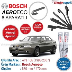 Bosch Aeroeco Alfa Romeo 166 1998-2007 Muz Silecek Takımı