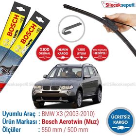 Bosch Aeroeco BMW X3 E83 2003-2010 Muz Silecek Takımı