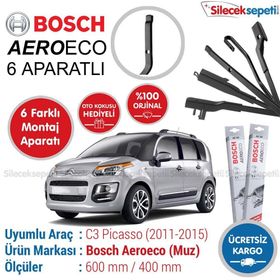 Bosch Aeroeco Citroen C3 Picasso 2010-2014 Muz Silecek
