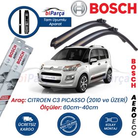Bosch Aeroeco Citroen C3 Picasso 2010 Sonrası Muz Silecek Takımı