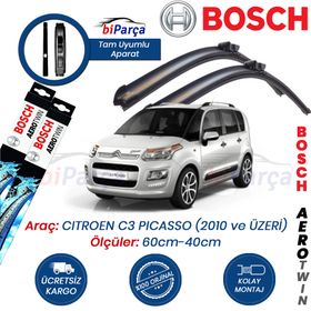 Bosch Aeroeco Citroen C3 Picasso 2010 Sonrası Muz Silecek Takımı