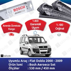 Bosch Aeroeco Fiat Doblo 2000-2009 Muz Silecek Takımı