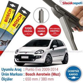 Bosch Aeroeco Fiat Punto Evo 2009-2014 Muz Silecek Takımı