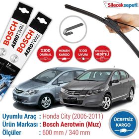 Bosch Aeroeco Honda City 2006-2011 Ön Muz Silecek Takımı