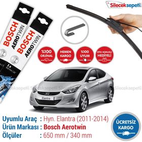 Bosch Aeroeco Hyundai Elantra 2011-2014 Muz Muz Silecek Takımı