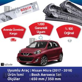 Bosch Aeroeco Nissan Micra 2017-2018 Ön Muz Silecek Takımı