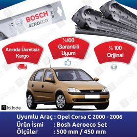 Bosch Aeroeco Opel Corsa C 2000 2006 Silecek Takımı