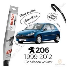 Bosch Aeroeco Peugeot 206 1999-2012 Siyah Muz Silecek Takımı