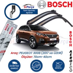 Bosch Aeroeco Peugeot 3008 2017 Sonrası Muz Silecek Takımı