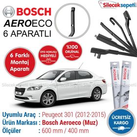 Bosch Aeroeco Peugeot 301 2012-2015 Muz Silecek Takımı