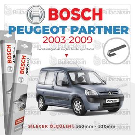 Bosch Aeroeco Peugeot Partner 2002-2009 Ön Muz Silecek Takımı