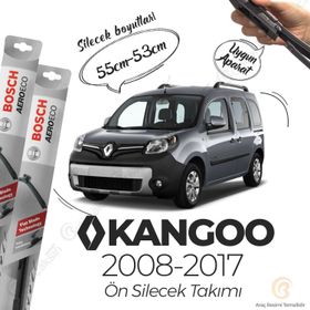 Bosch Aeroeco Renault Kangoo 2008-2017 Siyah Muz Silecek Takımı