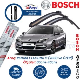Bosch Aeroeco Renault Laguna 3 2008 Sonrası Muz Silecek Takımı
