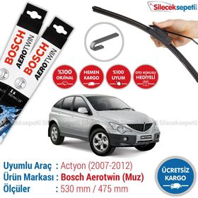 Bosch Aeroeco Ssangyong Actyon 2007-2012 Ön Muz Silecek Takımı