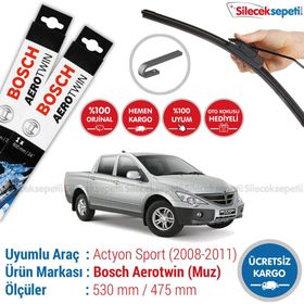 Bosch Aeroeco Ssangyong Actyon Sports 2008-2011 Silecek Takımı
