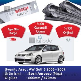 Bosch Aeroeco Volkswagen Golf 5 2006-2009 Muz Silecek Takımı