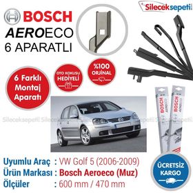 Bosch Aeroeco Volkswagen Golf 5 2006-2009 Muz Silecek Takımı