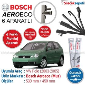 Bosch Aeroeco Volkswagen Polo 2003-2005 Muz Silecek Takımı