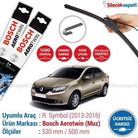 Bosch Aerotwin AR532S Renault Symbol 2013-2016 Muz Tipi Ön Silecek Takımı