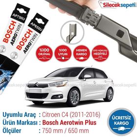 Bosch Aerotwin Citroen C4 2012-2016 Silecek Takımı