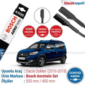 Bosch Aerotwin Dacia Dokker 2016-2019 Silecek Takımı
