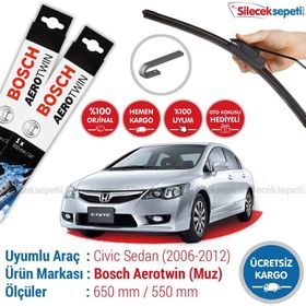 Bosch Aerotwin Honda Civic 2007-2011 Silecek Takımı