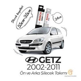 Bosch Aerotwin Hyundai Getz 2002 - 2011 Ön ve Arka Silecek Seti