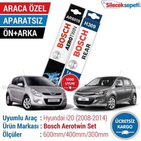 Bosch Aerotwin Hyundai i20 2008-2014 Ön ve Arka Silecek Takımı