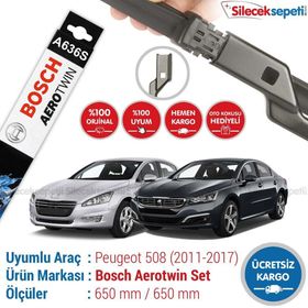 Bosch Aerotwin Peugeot 508 2011-2017 A636s Silecek Takımı