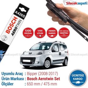 Bosch Aerotwin Peugeot Bipper 2008-2017 Silecek Seti